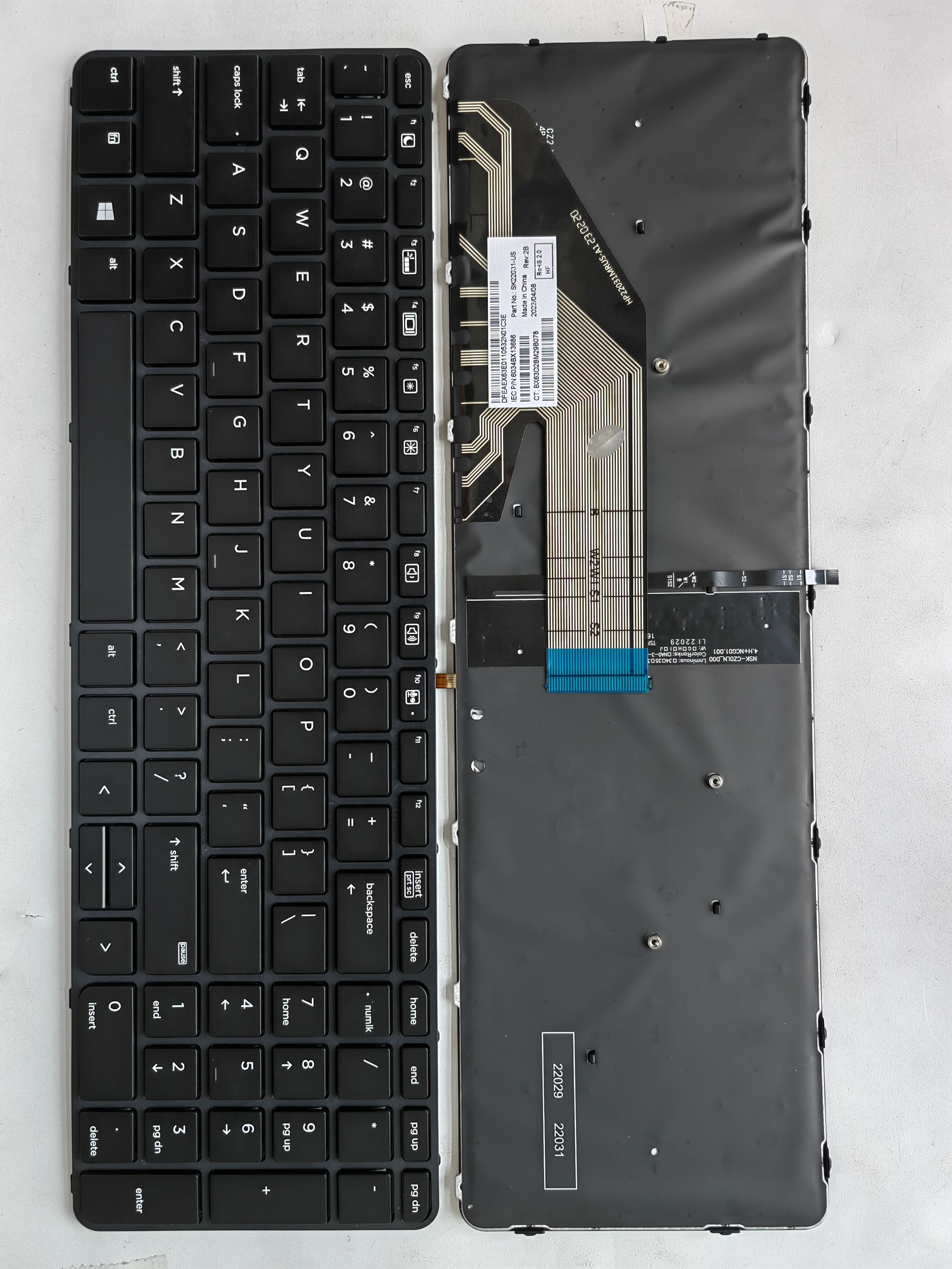 Picture of New Replacement Laptop Keyboard For HP 450G3/455G3/470G3/475G3/650G2 BLACK FRAME BLACK Backlit (OEM) US Layout